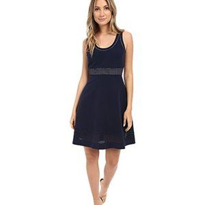 NWT Donna Morgan Empire Waist Baby Doll Laser Cut Crepe Fit & Flare Dress 12